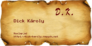 Dick Károly névjegykártya