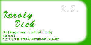 karoly dick business card